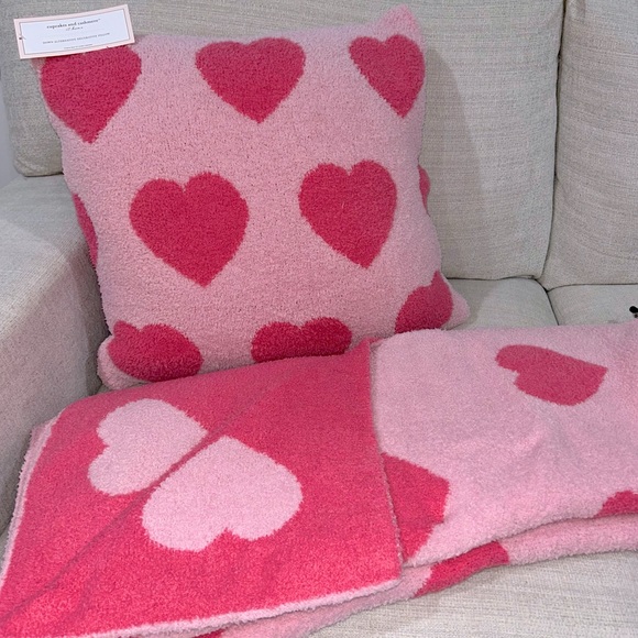 Valentines Pink Hearts Bella Lux Reversible Decorative Throw Blanket - Picture 7 of 7